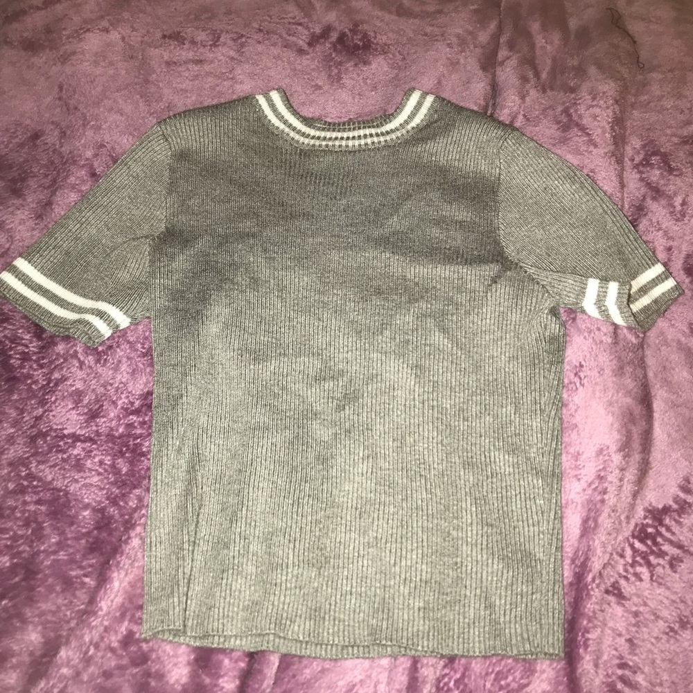 Gray Knit Crop Top